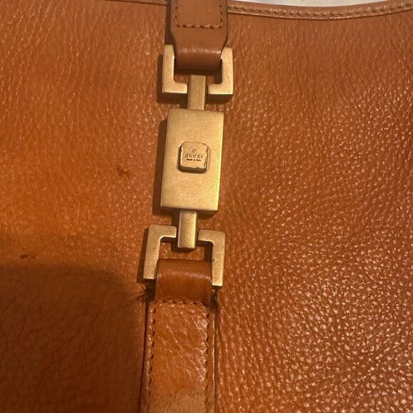 Gucci Tan Leather Jackie piston lock Shoulder Bag - Picture 10 of 14